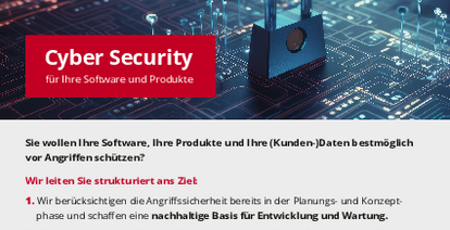 Cyber Security für Ihre Software und Produkte